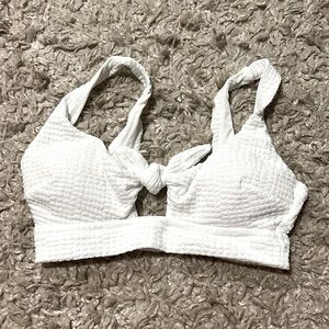 Aerie swim white knot bikini top
